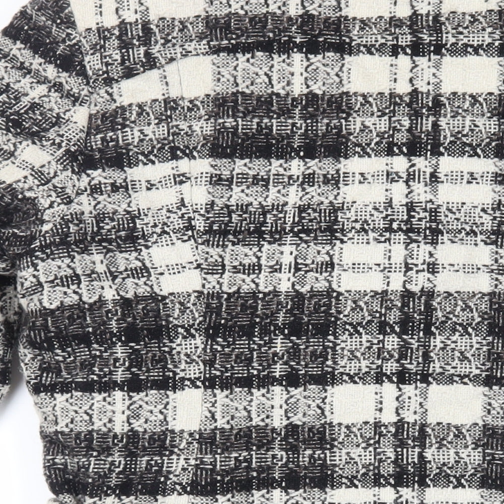 Debenhams Womens Grey Plaid Jacket Size 18 Button - Belted