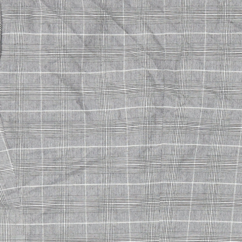 H&M Mens Grey Plaid Polyester Jacket Blazer Size 42 Regular