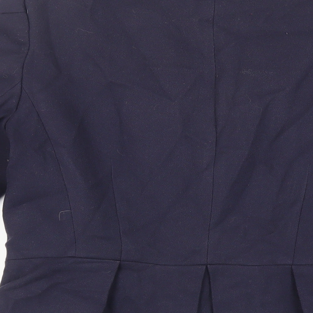 Marks & Spencer Womens Blue Jacket Blazer Size 10 Snap