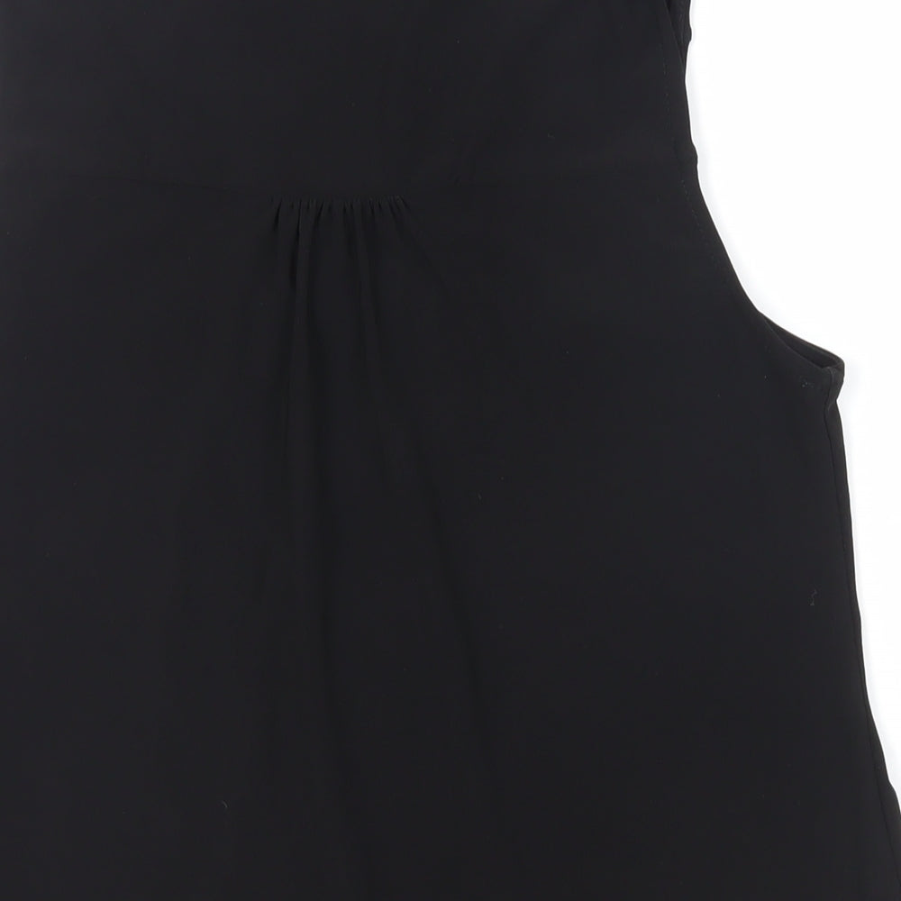 Wallis Womens Black Polyester Basic Blouse Size S V-Neck