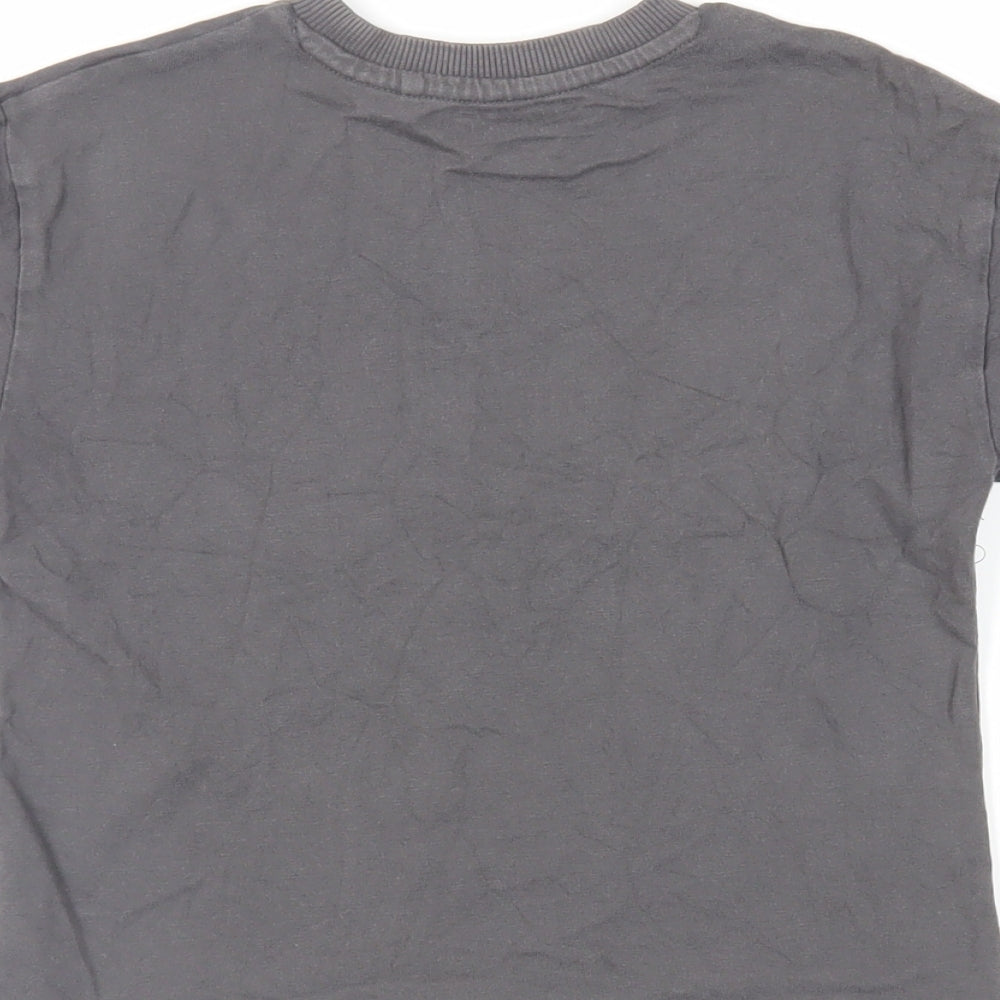 Next Boys Grey Cotton Pullover T-Shirt Size 5 Years Crew Neck Pullover - Pirate