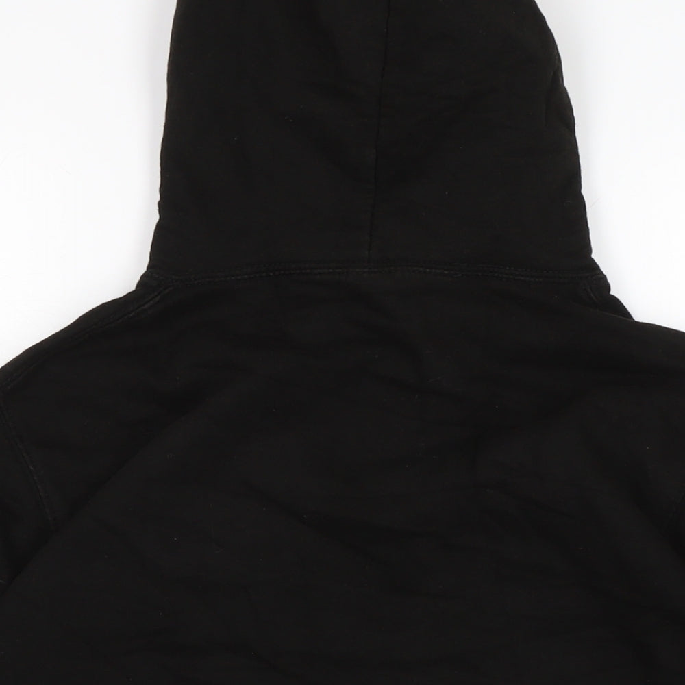 Just Hoods Mens Black Cotton Pullover Hoodie Size M