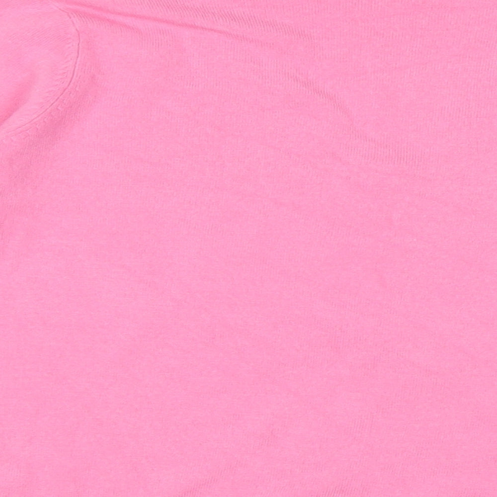 Marks & Spencer Womens Pink Square Neck Acrylic Pullover Jumper Size 14