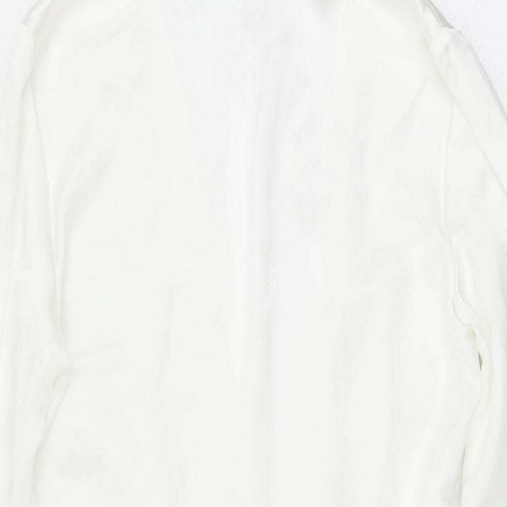 Zara Womens White Polyester Wrap Dress Size S V-Neck Zip
