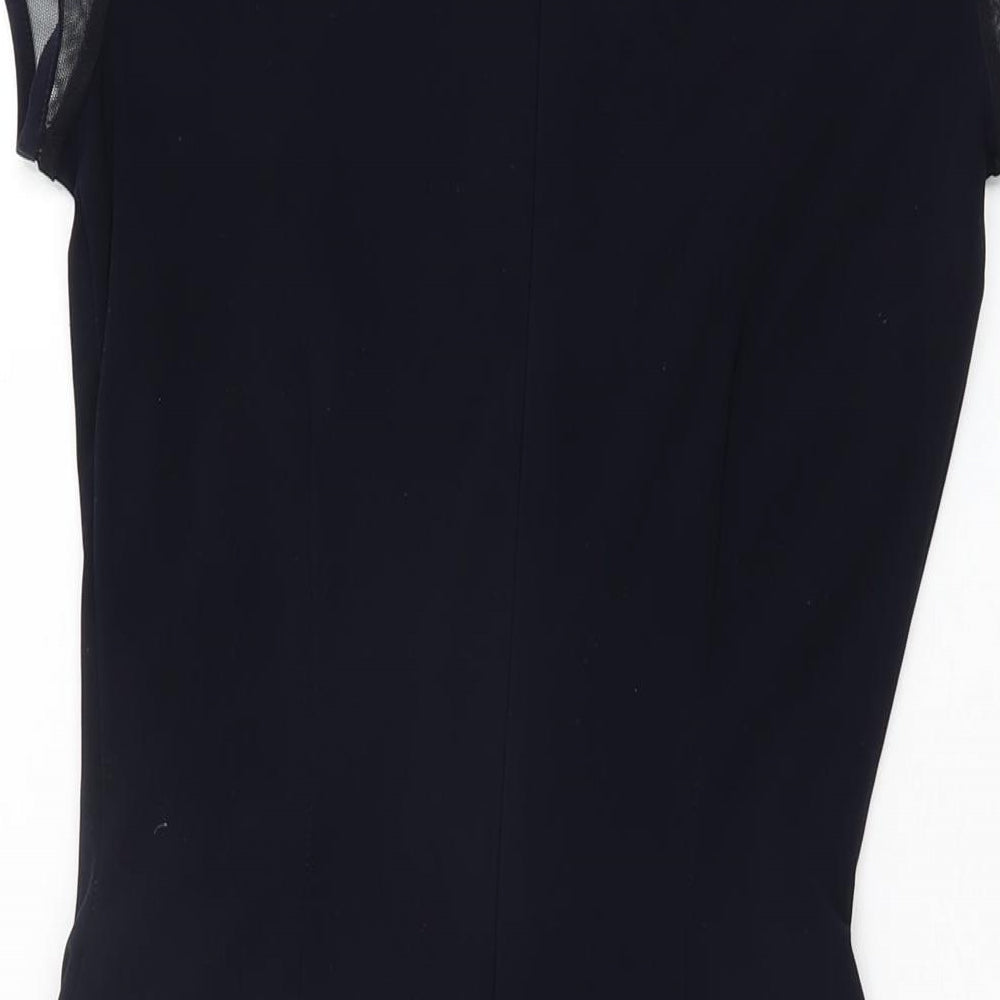 Joseph Ribkoff Womens Blue Polyester Bodycon Size 10 Round Neck Zip