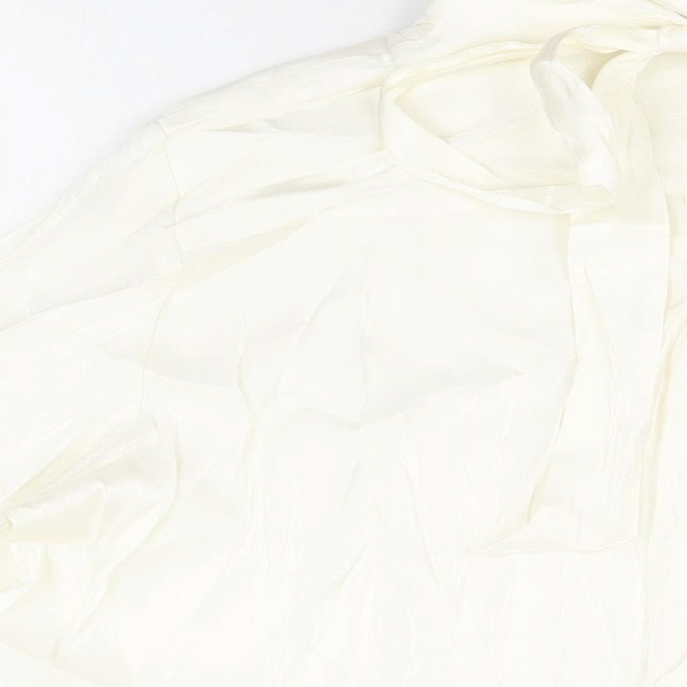 Marks & Spencer Womens Ivory Viscose Basic Button-Up Size 16 Collared