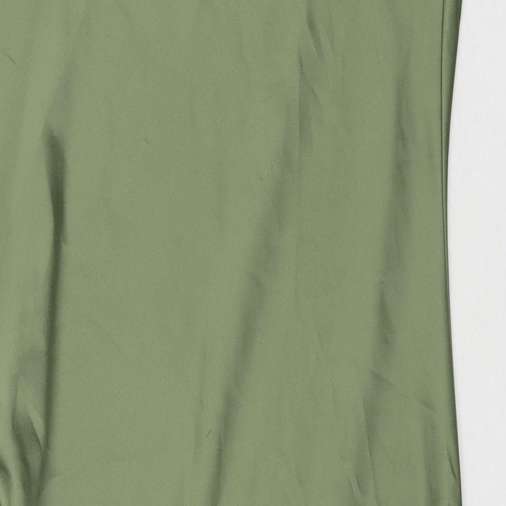 Topshop Womens Green Polyester A-Line Size 12 Cowl Neck Pullover