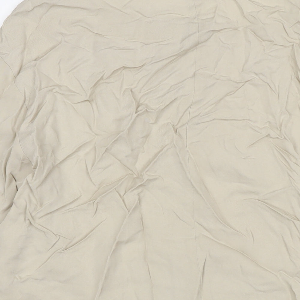 Zara Womens Beige Viscose Basic Blouse Size M Round Neck