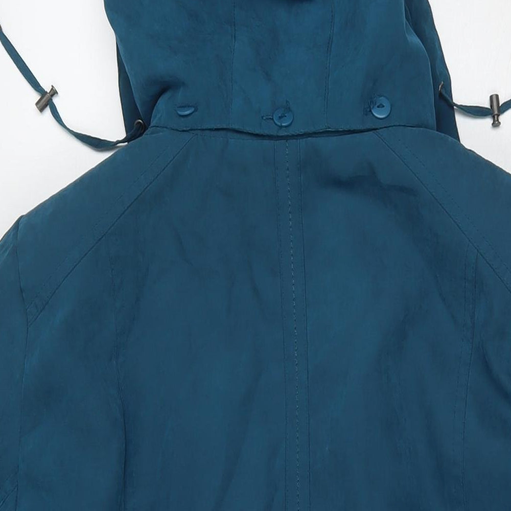 Bonmarché Womens Blue Trench Coat Coat Size M Zip