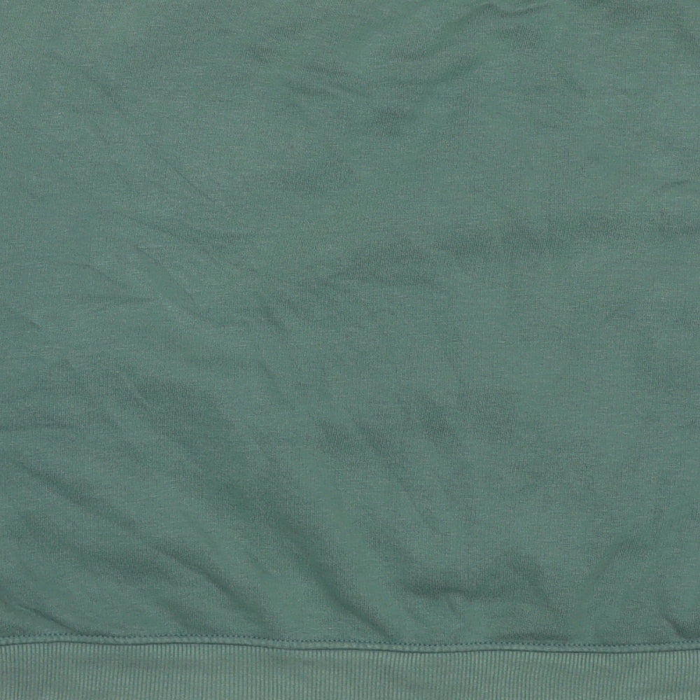 Zara Womens Green Cotton Pullover Sweatshirt Size M Pullover