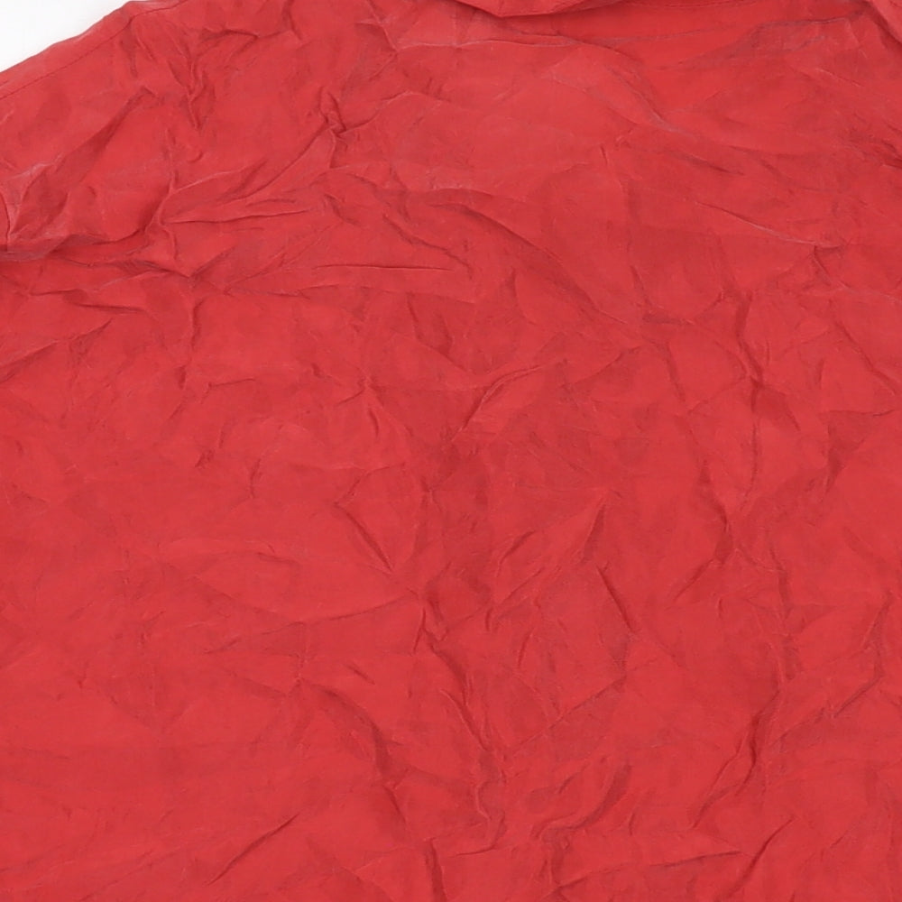 Marks & Spencer Womens Red Cupro Basic Blouse Size 14 Collared
