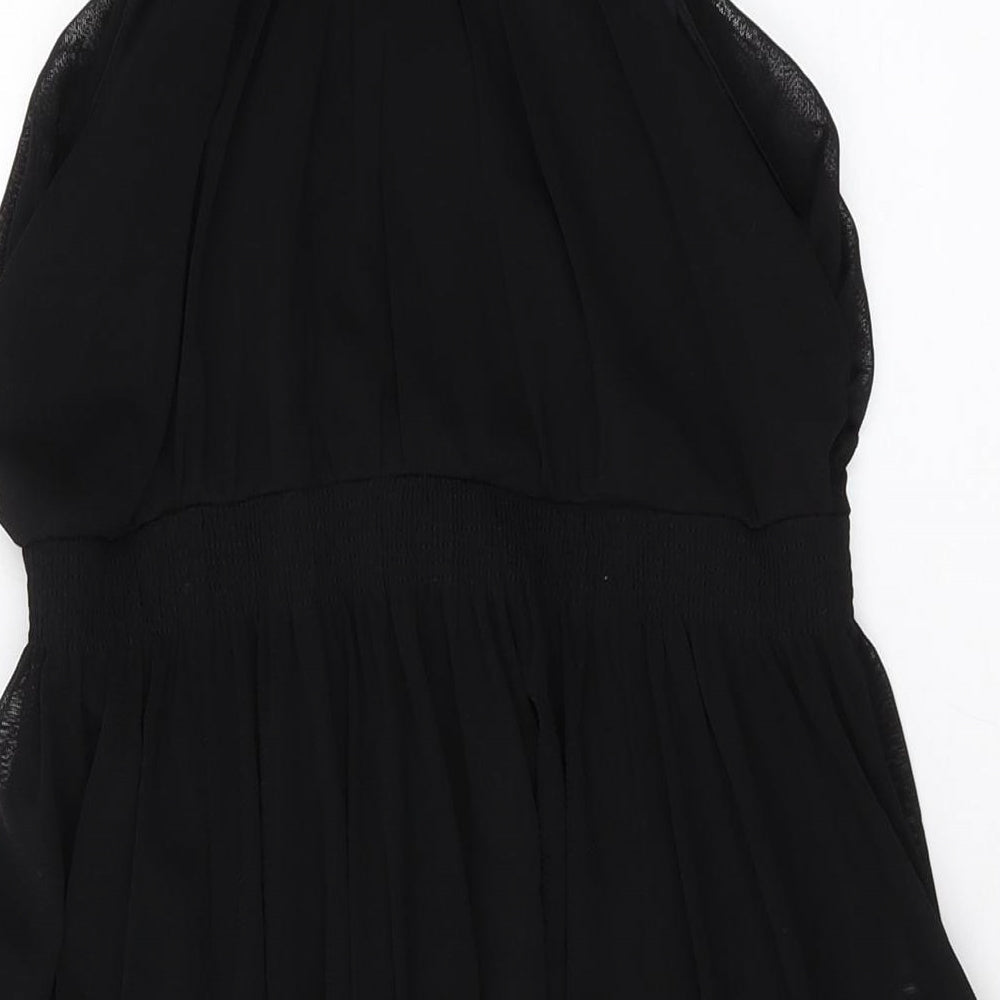 H&M Womens Black Polyester A-Line Size M V-Neck Pullover