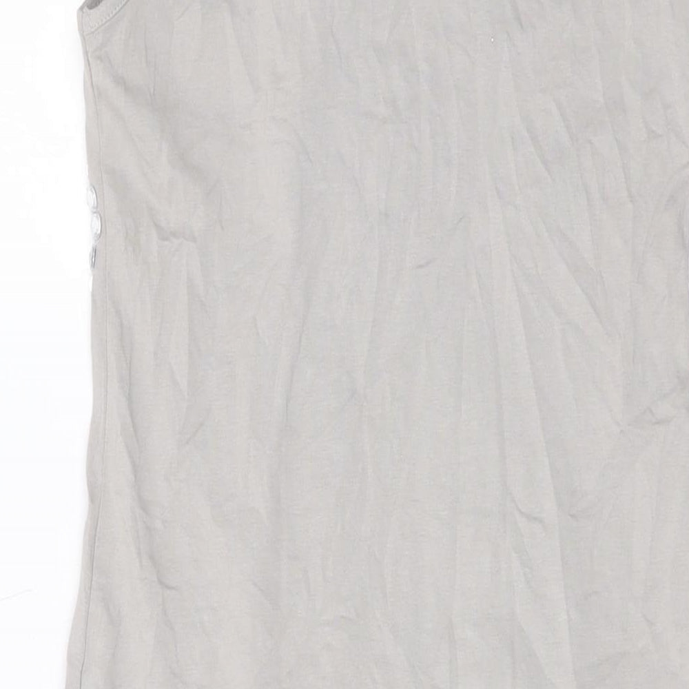 Tsega Womens Grey Cotton A-Line Size S Round Neck Pullover
