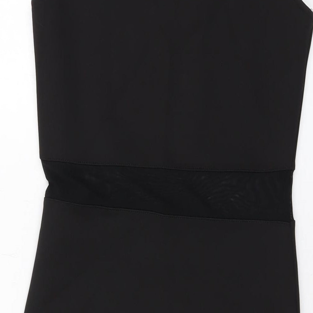 H&M Womens Black Polyester Mini Size 10 Round Neck Pullover