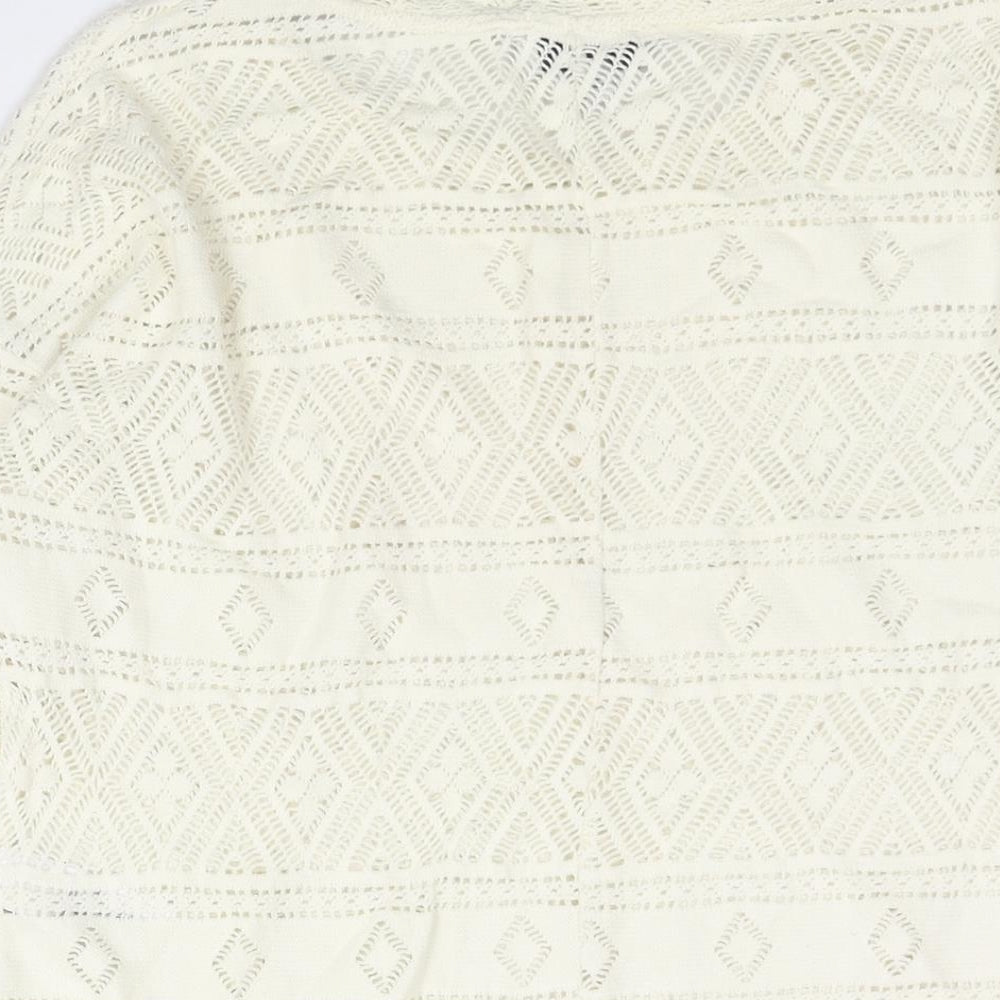 NEXT Womens Ivory Cotton Basic Blouse Size 10 Round Neck