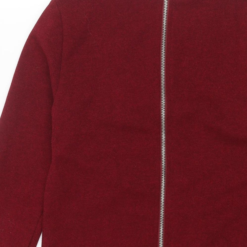 Glamorous Womens Red Polyester Mini Size XS Round Neck Zip