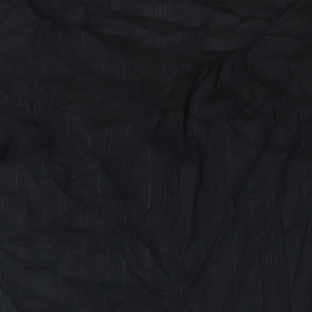 Sorrento Womens Black Cotton Basic Blouse Size 24 V-Neck