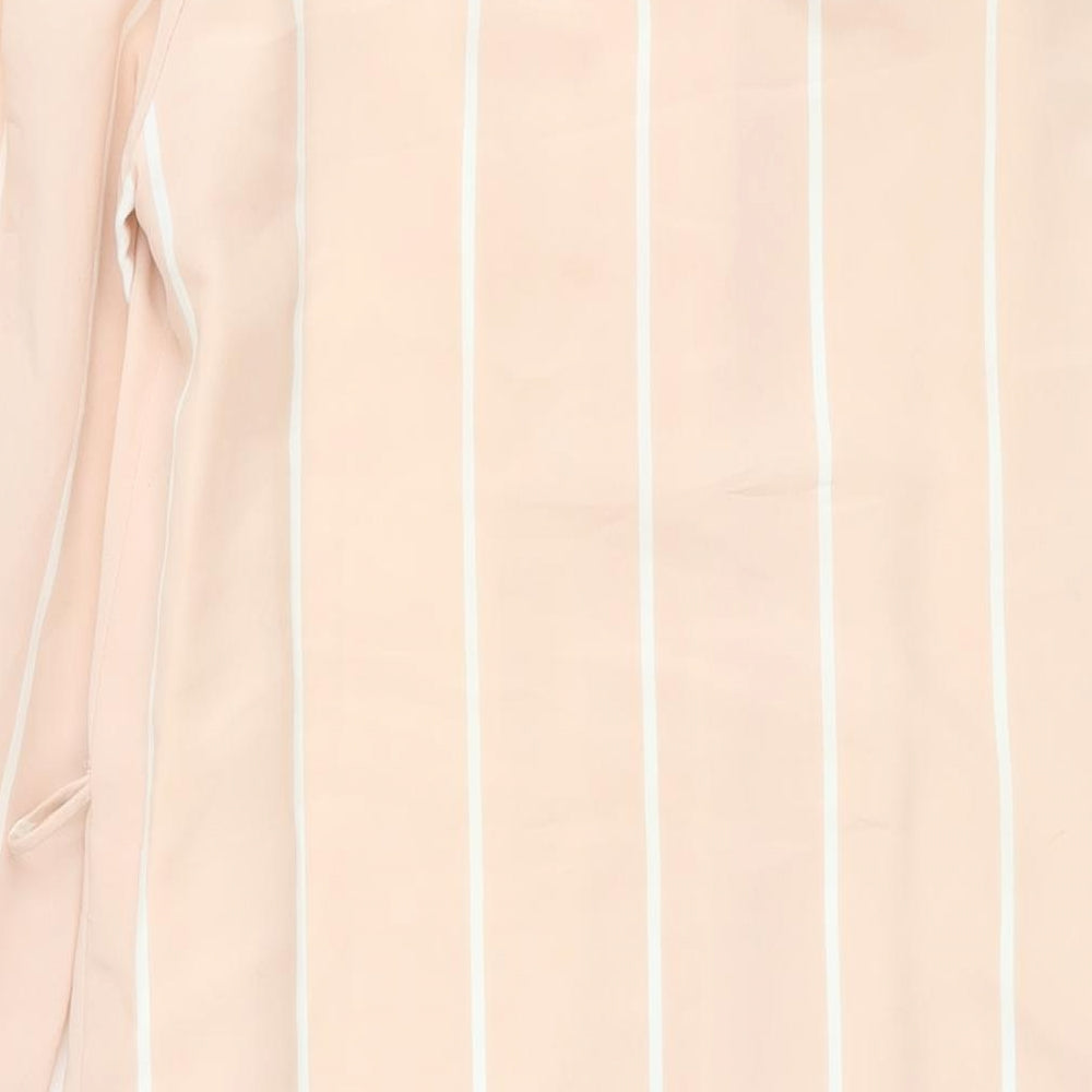 Jeunesse Womens Pink Striped Polyester Shift Size 12 Collared Button - Vintage
