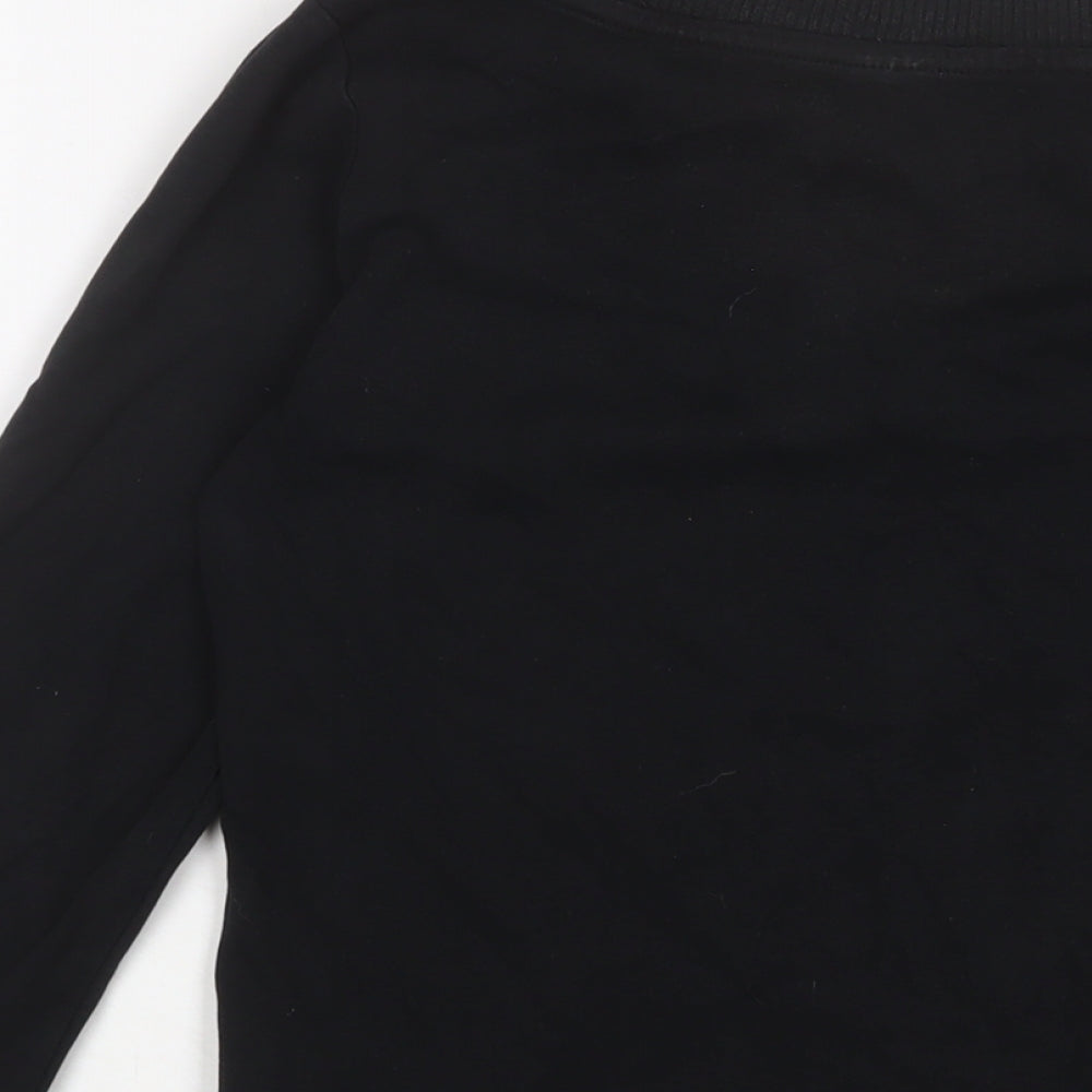 Topshop Womens Black Cotton Pullover Sweatshirt Size 14 Pullover