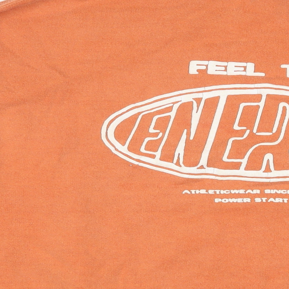 Topshop Womens Orange Cotton Pullover Sweatshirt Size XS Pullover