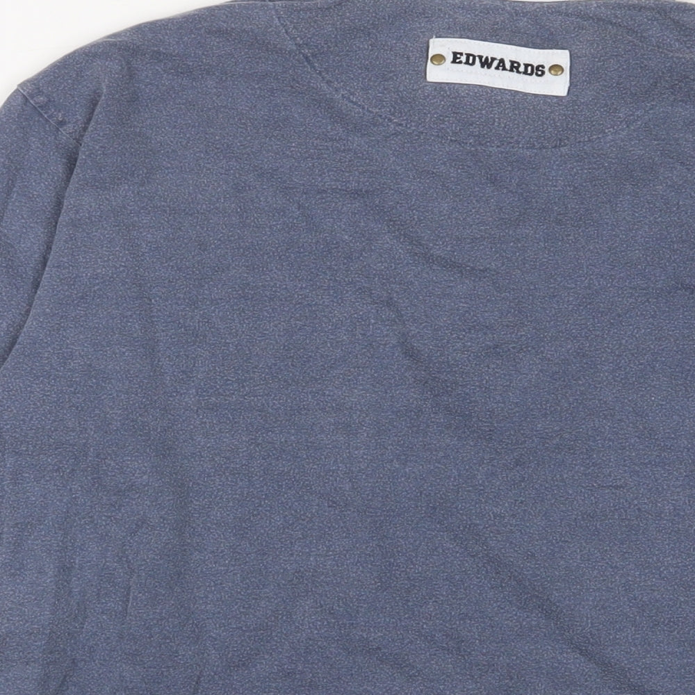 Edwards Heavies Womens Blue Cotton Basic Polo Size 12 Collared - Embroidered