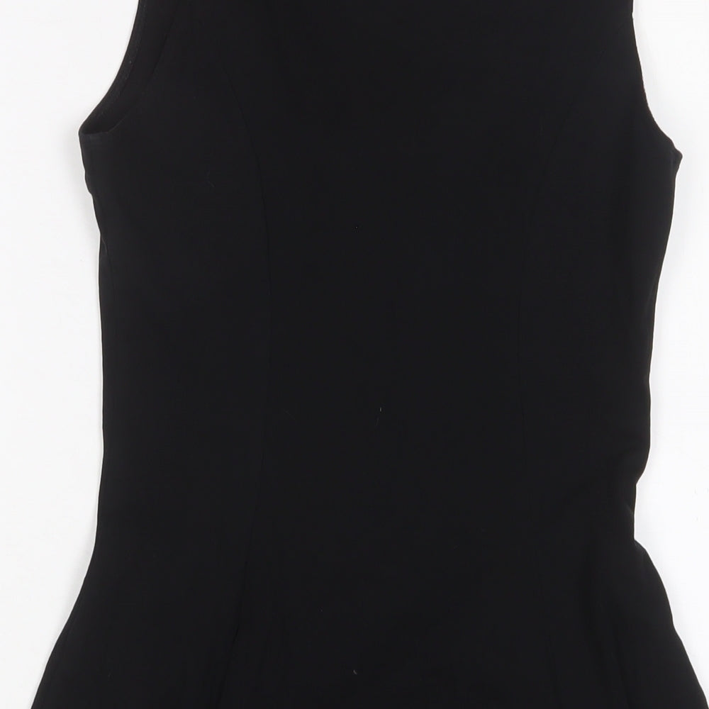 New Look Womens Black Cotton A-Line Size 8 V-Neck Pullover