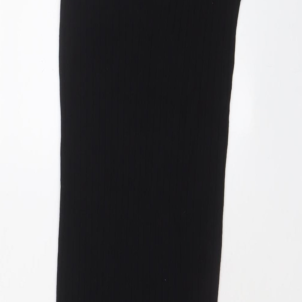 Bershka Womens Black Viscose Bodycon Size S V-Neck Pullover