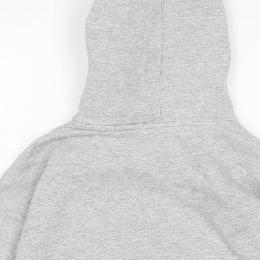 Zara Womens Grey Cotton Pullover Hoodie Size S