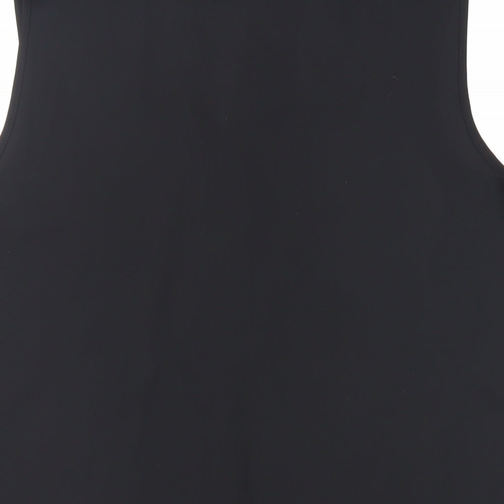Dorothy Perkins Womens Black Polyester Basic Blouse Size 12 V-Neck