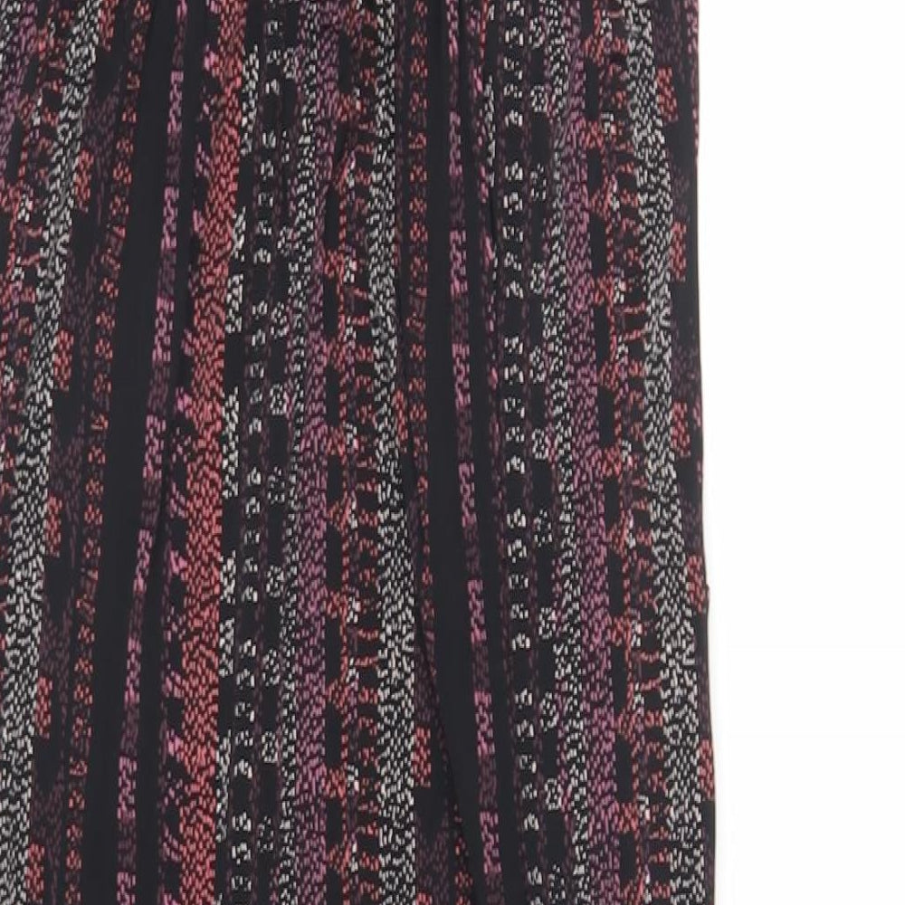 BCBGeneration Womens Black Geometric Polyester Slip Dress Size S V-Neck Pullover