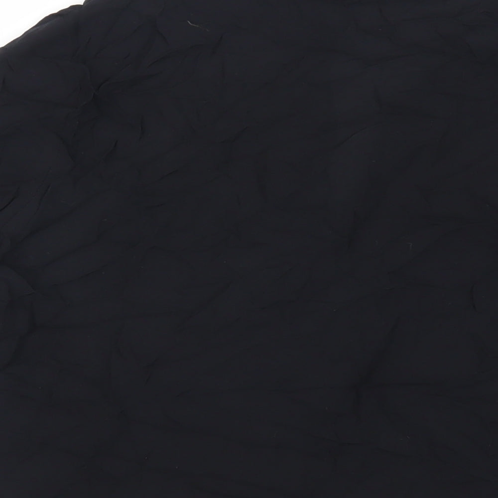 New Look Womens Black Viscose Kimono Blouse Size 10 V-Neck - Open