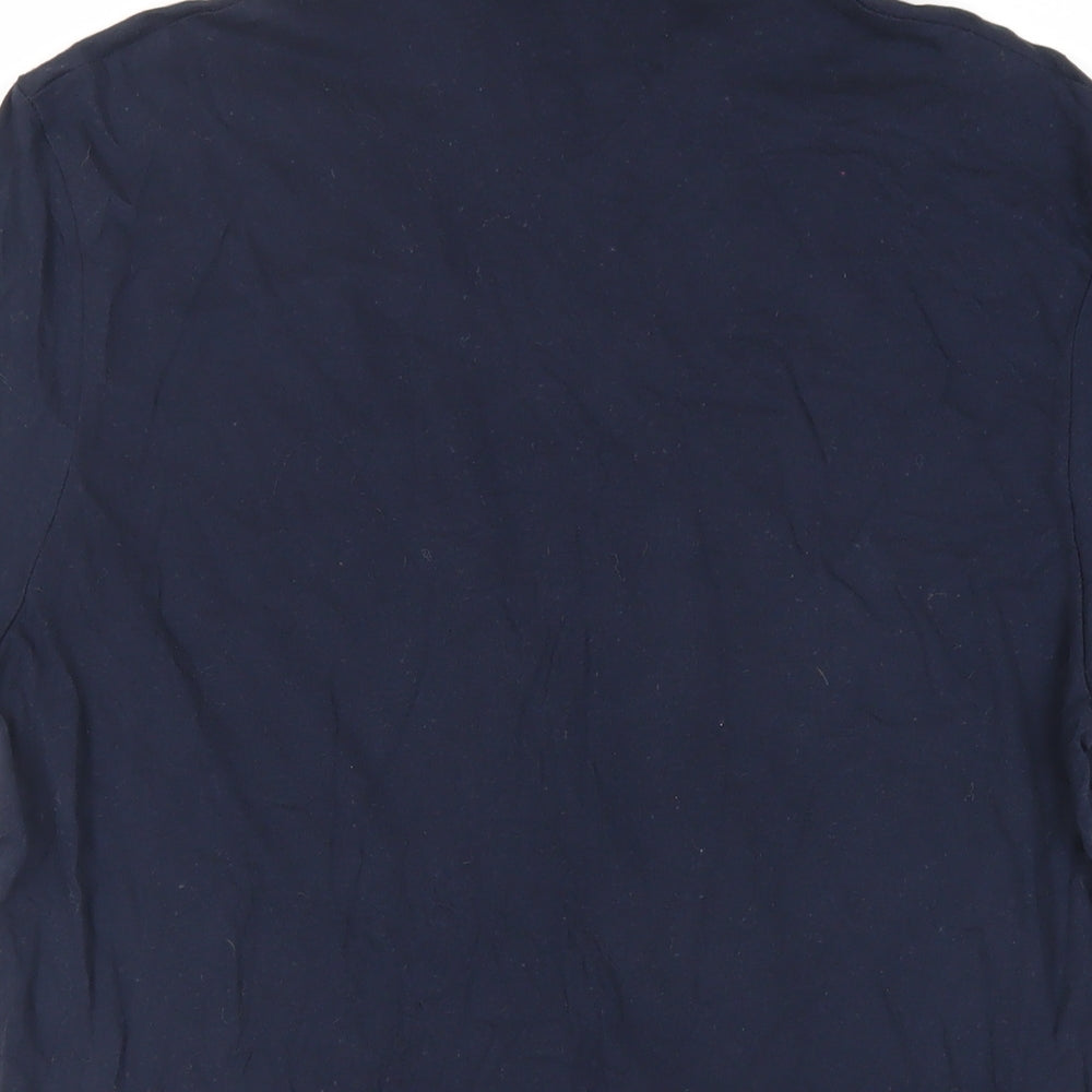 boohooMAN Mens Blue Cotton Polo Size S Collared Button