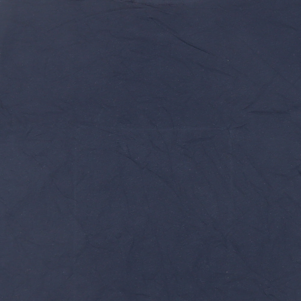 Marks & Spencer Womens Blue Solid Cotton Top Pyjama Top Size S