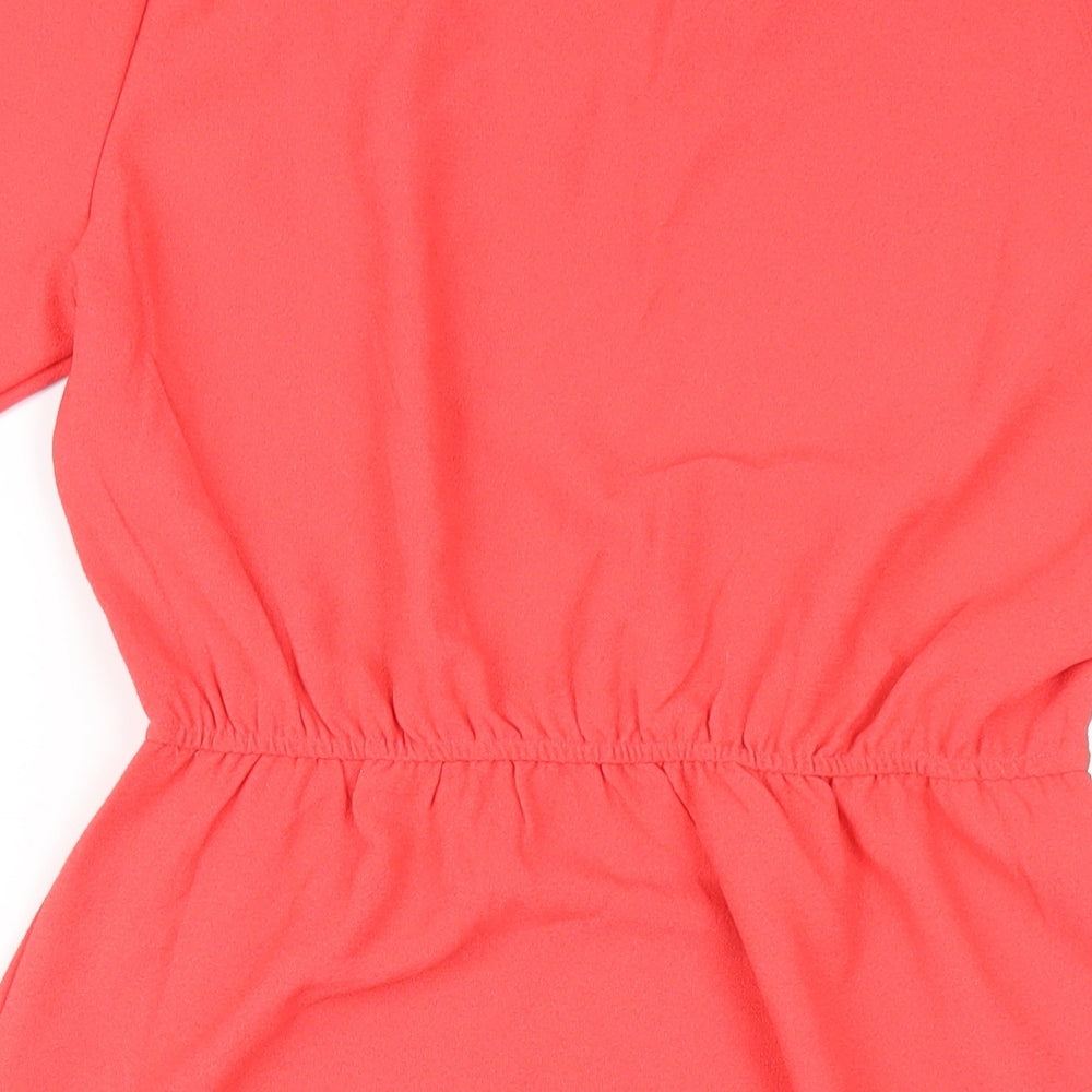 Collection Womens Pink Polyester A-Line Size 14 Round Neck Pullover
