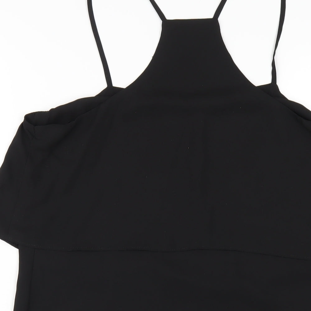 New Look Womens Black Polyester A-Line Size 12 Square Neck Pullover