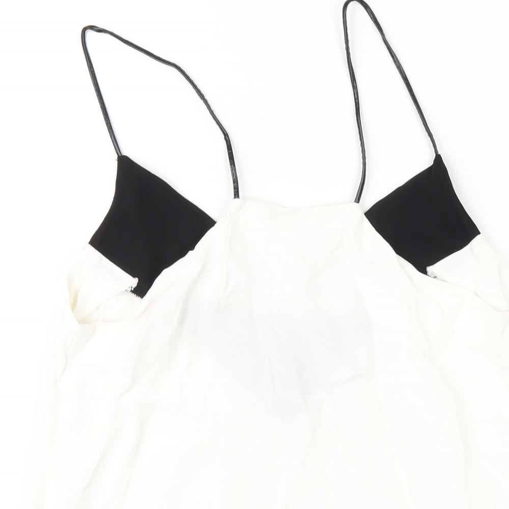 H&M Womens White Viscose Camisole T-Shirt Size 10 V-Neck