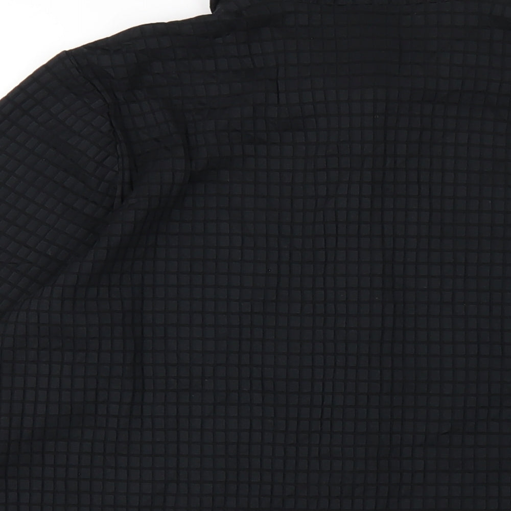 Marks & Spencer Womens Black Nylon Basic Button-Up Size 16 Collared