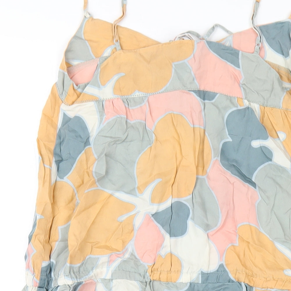 Marks & Spencer Womens Multicoloured Geometric Silk A-Line Size 8 Round Neck Pullover