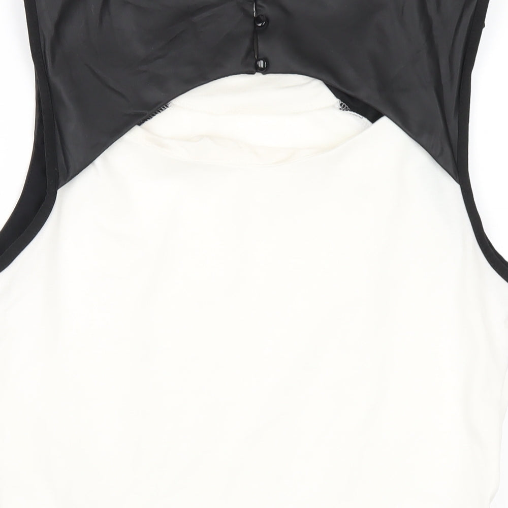 Dorothy Perkins Womens White Polyester Basic T-Shirt Size 16 Round Neck