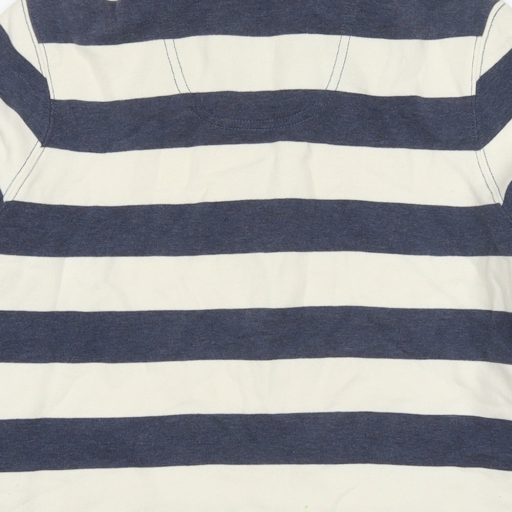 Maine Womens Blue Striped Cotton Pullover Sweatshirt Size 12 Pullover