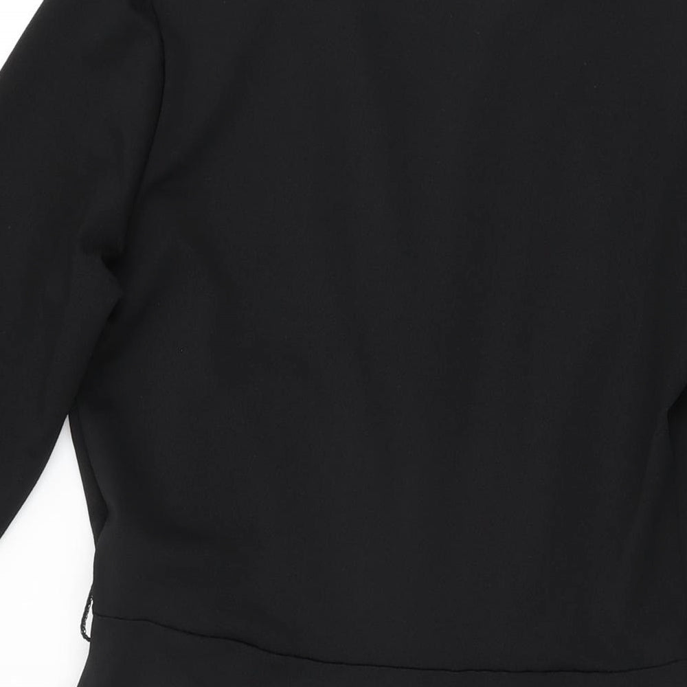 H&M Womens Black Polyester Shift Size S V-Neck Pullover