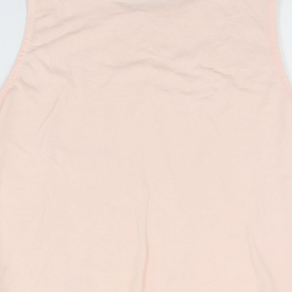 Dorothy Perkins Womens Pink Floral Polyamide Basic T-Shirt Size 14 Round Neck