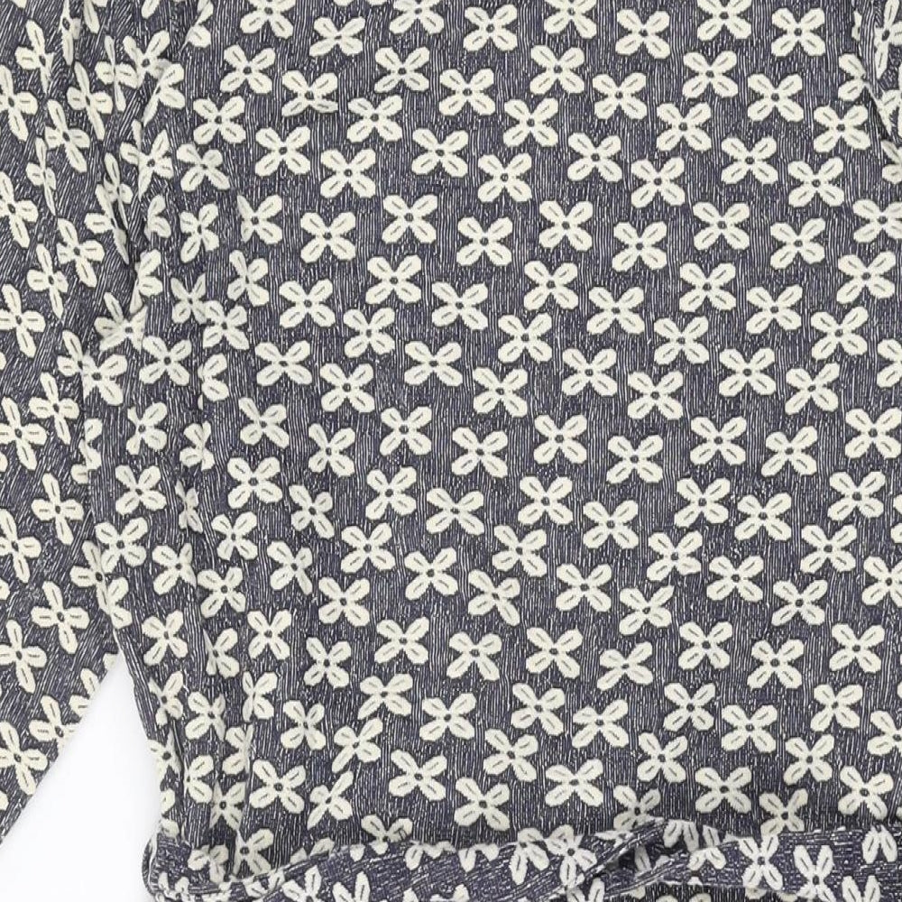 NEXT Womens Blue Floral Polyester Shift Size 16 Round Neck Pullover