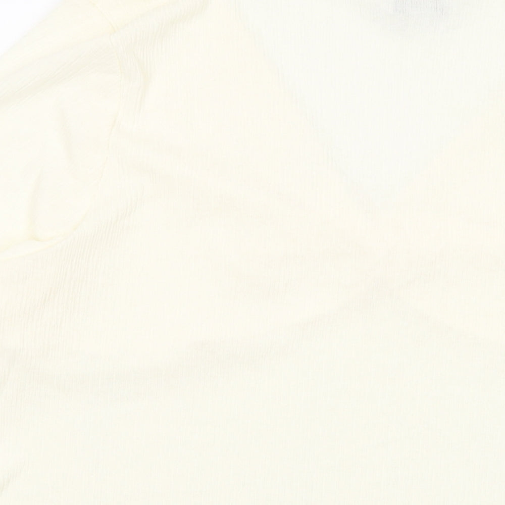 Marks & Spencer Womens Ivory Polyester Basic Blouse Size 24 V-Neck