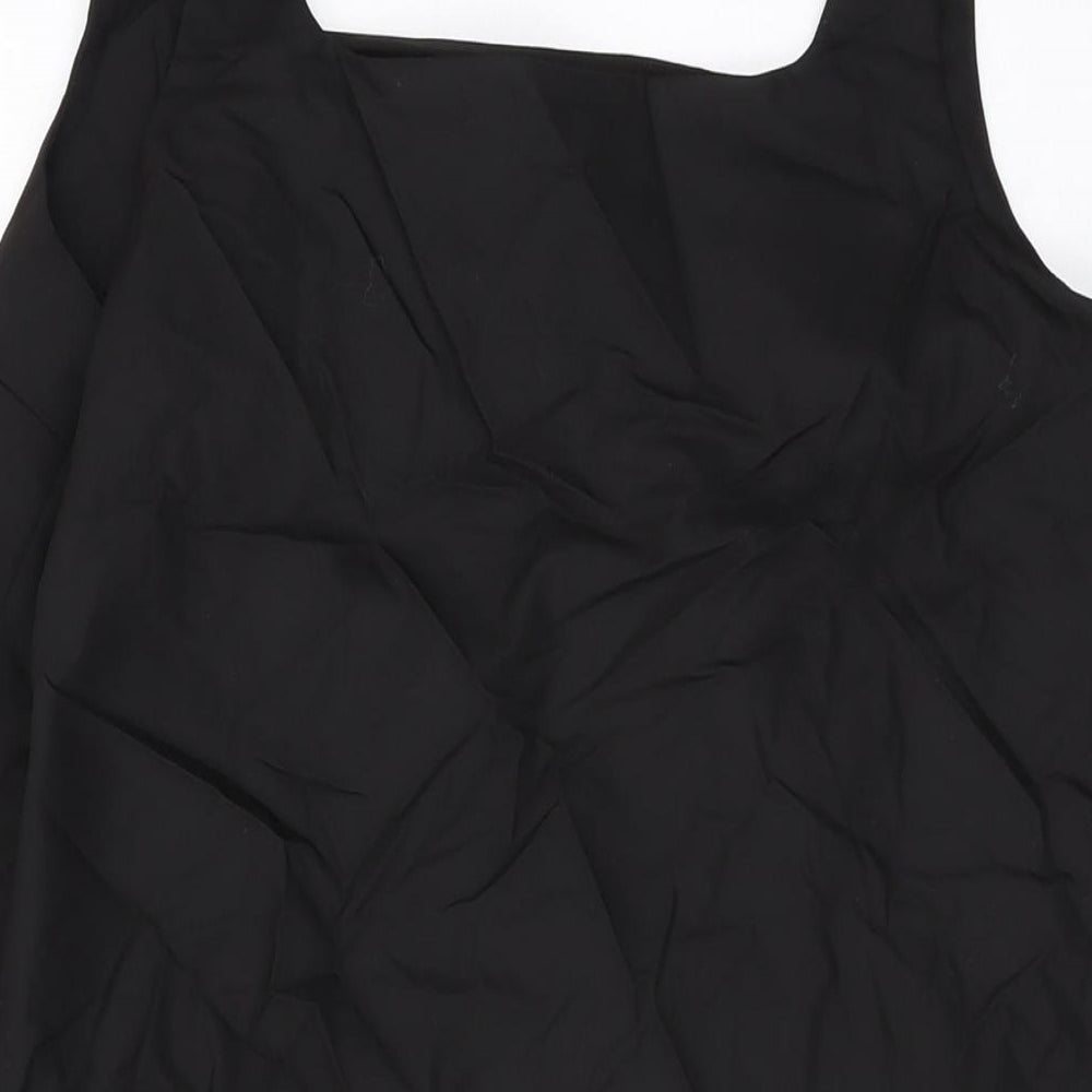 H&M Womens Black Polyester Basic Tank Size L Square Neck