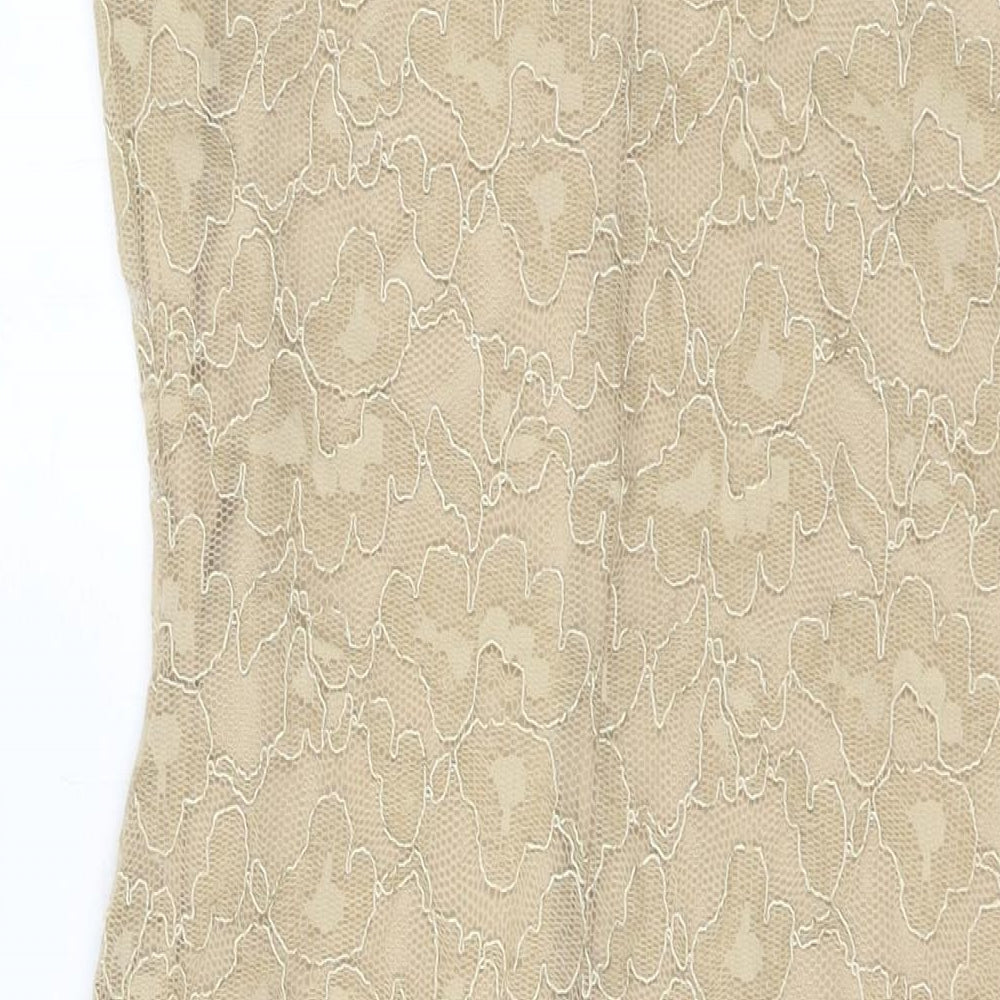 Principles Womens Beige Polyester Sheath Size 14 Round Neck Pullover