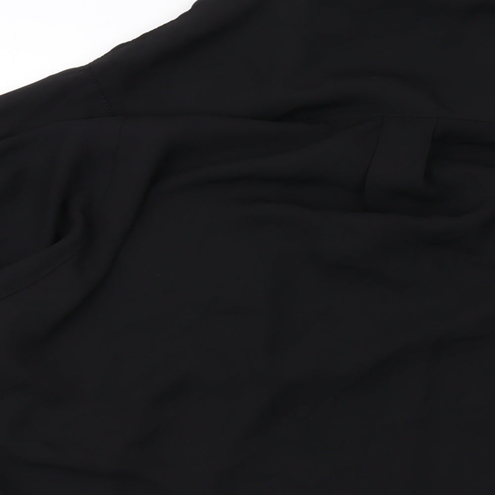 Select Womens Black Polyester Basic Blouse Size 16 V-Neck