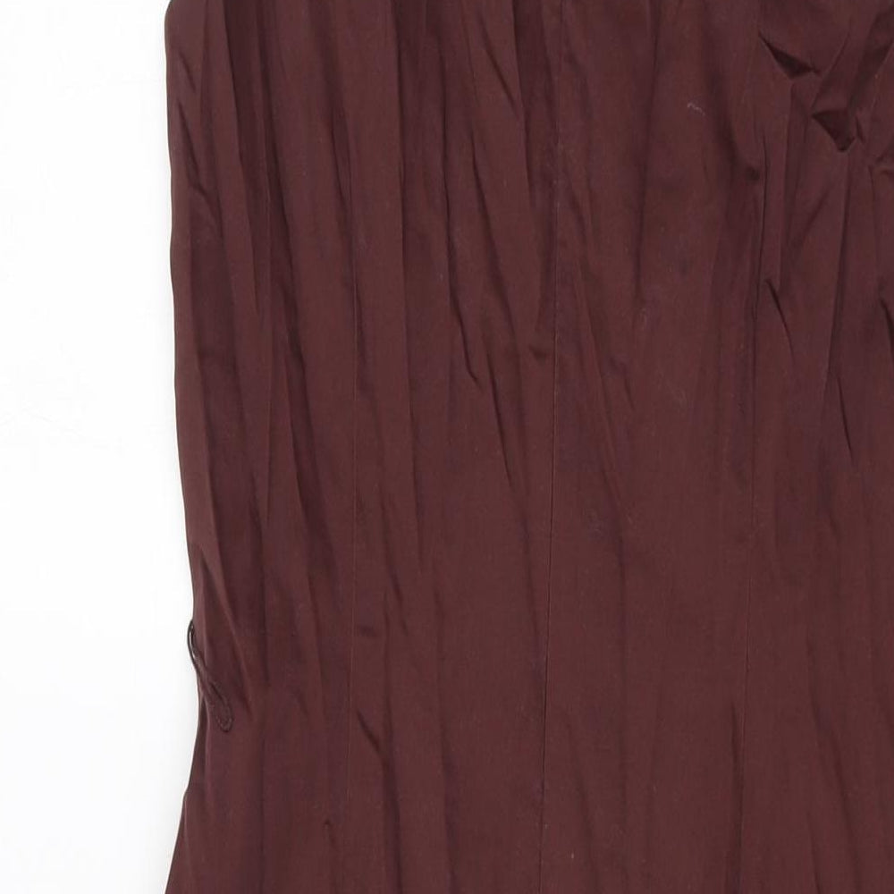 Kaleidoscope Womens Brown Cotton A-Line Size 10 Square Neck Zip