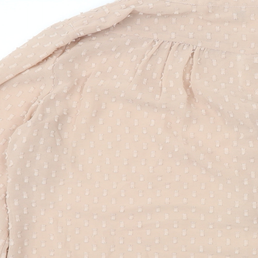 Warehouse Womens Pink Polyester Basic Blouse Size 12 V-Neck