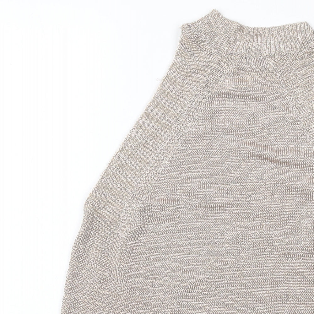 Topshop Womens Pink Viscose Basic Tank Size S Mock Neck